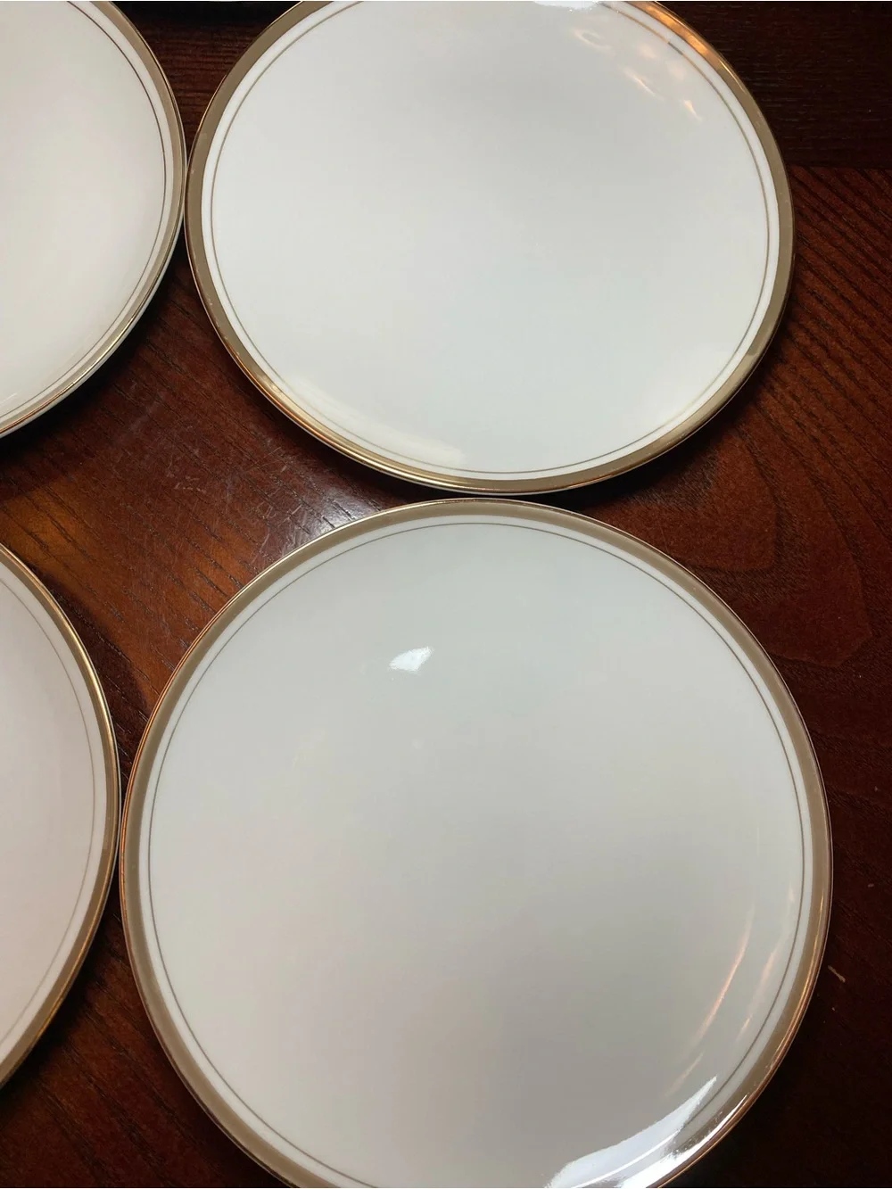 Royalton China Co Classic White Bread Plates with Gold Rim Set of 5